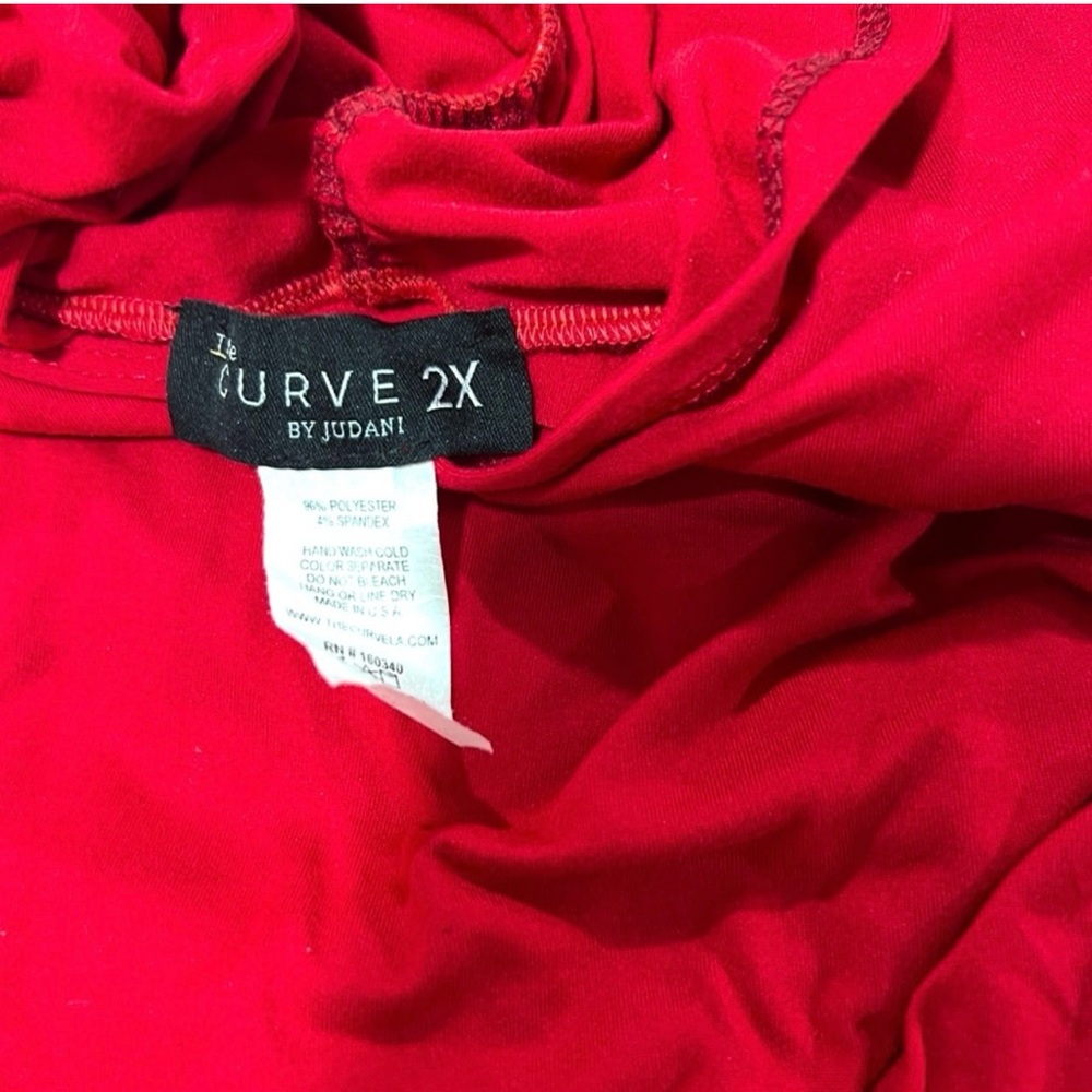 Red Women's Hoodie Dress - Picture 4 of 4